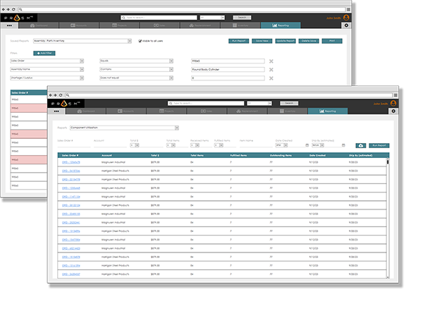 PrismHQ inventory management system - reports management screens