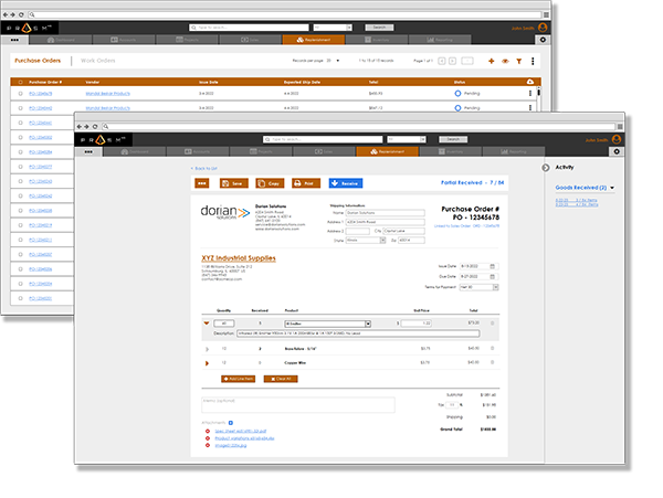 PrismHQ inventory management system - sales order and invoice management screens